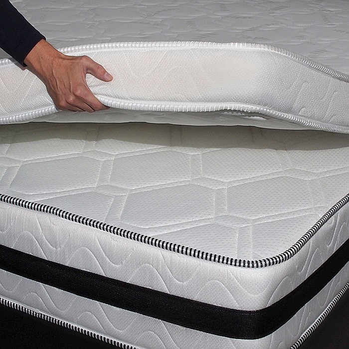 Topper saltea 160x200 spuma 10cm, fermitate medie spre tare, spuma poliuretanica, husa fixa matlasata, microfibra, Saltsib [4]