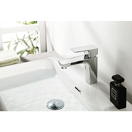 Baterie baie pentru lavoar Diamant, monocomanda, culoare crom [5]