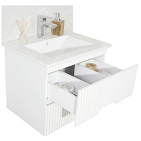 Baza si lavoar ceramic GN0091, mobilier baie suspendat 80 cm, dreptunghiular, front MDF, sertare soft close, alb [5]