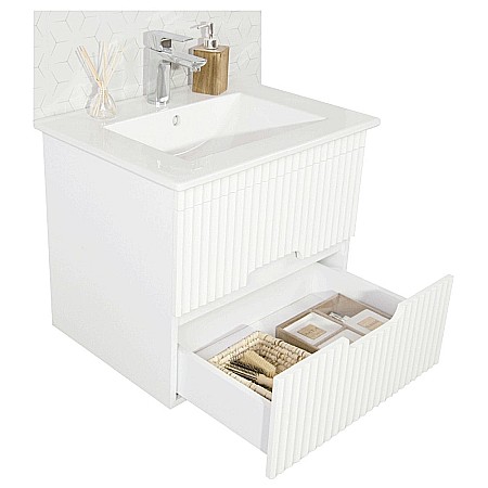 Baza si lavoar ceramic GN0091, mobilier baie suspendat 80 cm, dreptunghiular, front MDF, sertare soft close, alb [6]