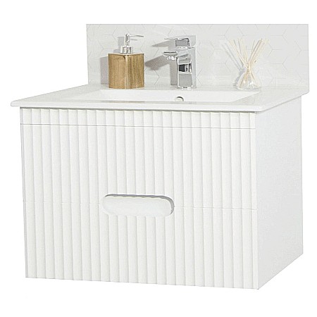 Baza si lavoar ceramic GN0091, mobilier baie suspendat 80 cm, dreptunghiular, front MDF, sertare soft close, alb [2]