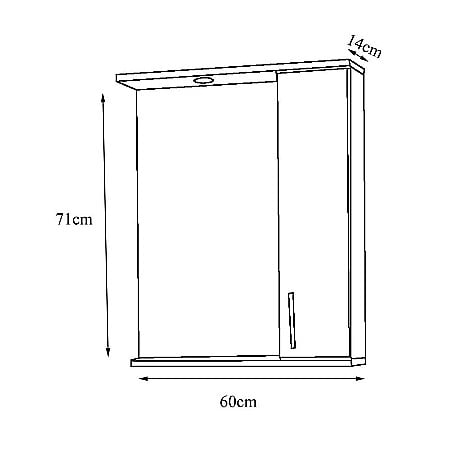Baza si lavoar ceramic GN0541 cu oglinda dulap GN0201, mobilier baie stativ 60 cm, front MDF, 2 sertare, picioare cromate reglabile, LED, alb [1]