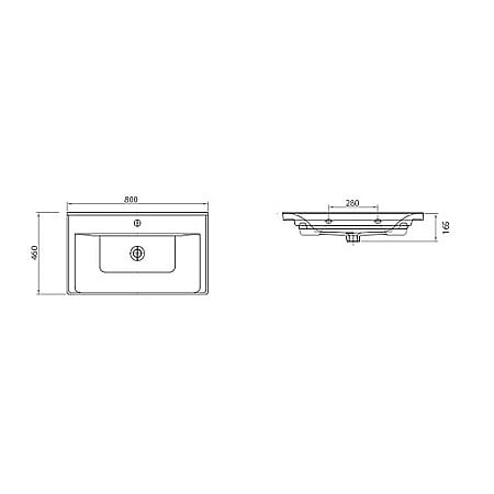 Baza si lavoar ceramic GN0541, mobilier baie 80 cm, 2 sertare front MDF, glisiere soft close, picioare cromate reglabile, alb [4]