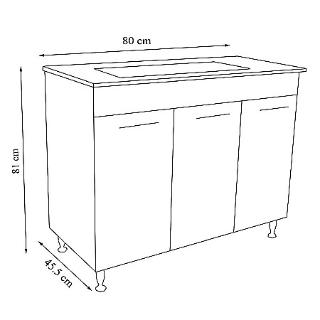 Baza si lavoar ceramic GN0541, mobilier baie stativ 80 cm, front MDF, 3 usi, 4 rafturi, balamale soft close, picioare cromate reglabile, alb [3]