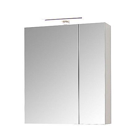 Baza si lavoar ceramic GN0971 cu dulap oglinda Celine, mobilier baie suspendat 60 cm, front MDF, 2 sertare, glisiere soft close, iluminare LED, alb [3]