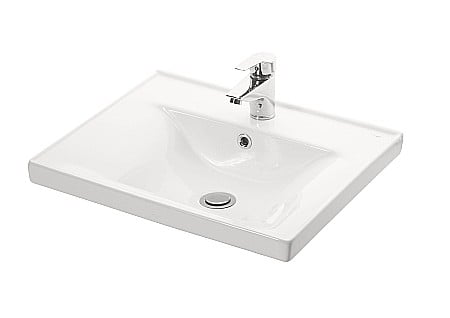 Baza si lavoar ceramic GN7861, mobilier baie suspendat 60 cm, dreptunghiular, front MDF, sertare soft close, alb [4]