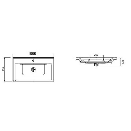 Baza si lavoar ceramic GN7861, mobilier baie suspendat 100 cm, dreptunghiular, front MDF, sertare soft close, alb [6]