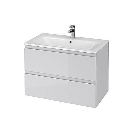 Produse - Baza si lavoar CSB2761 - 80 cm, suspendat, sertare, gri