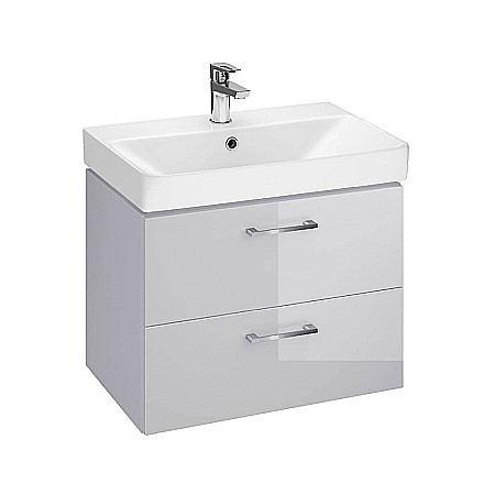 Baza si lavoar CSB2781 Slim - 60 cm, suspendat, sertare, gri [1]