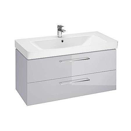 Baza si lavoar CSB3071 - 100 cm, suspendat, sertare, gri [1]