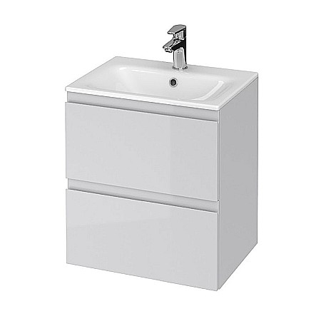 Produse - Baza si lavoar CSB3461 - 50 cm, suspendat, sertare, gri