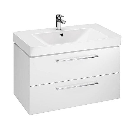 Baza si lavoar CSB3481 - 80 cm, suspendat, sertare, alb [1]