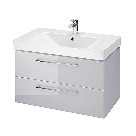 Produse - Baza si lavoar CSB3501 - 80 cm, suspendat, sertare, gri