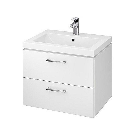 Produse - Baza si lavoar CSB8071 - 60 cm, suspendat, sertare, alb