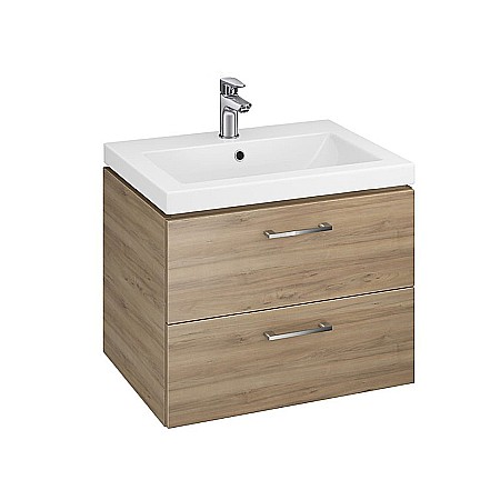 Baza si lavoar CSB8081 - 60 cm, suspendat, sertare, nuc [1]