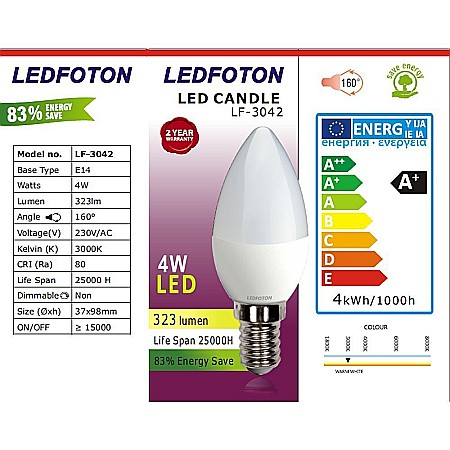 Bec cu led 4W E14 Lumina calda LF 3042 [1]