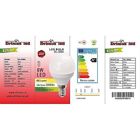 Bec Led Drimus E14 6W Lumina calda DL 3064 [1]