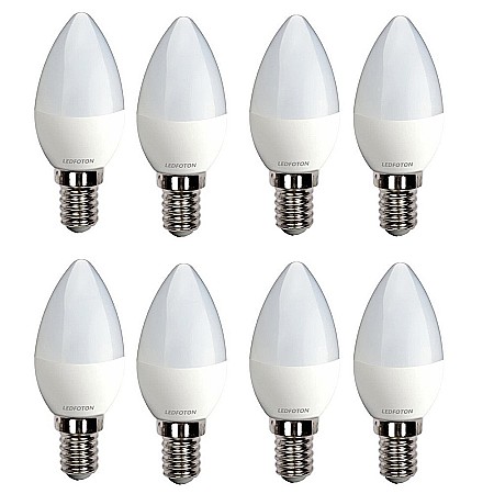 Produse - Set 8 Bec led forma lumanare E14 Lumina calda 4W LF 3042