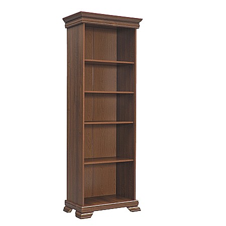 Biblioteca VMR1, cu 4 rafturi, Pal Melaminat, cu elemente din MDF, Nuc [1]
