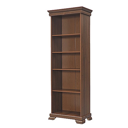 Biblioteca VMR1, cu 4 rafturi, Pal Melaminat, cu elemente din MDF, Nuc [2]
