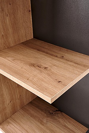 Birou cu spatii depozitare HM Miso, blat PAL, cu rafturi, organizator, design modern, antracit/stejar artizanal [7]