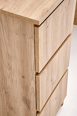 Birou cu suport glisant tastatura HM Cino, blat PAL, sertare, organizare office, design modern, stejar artizanal [3]