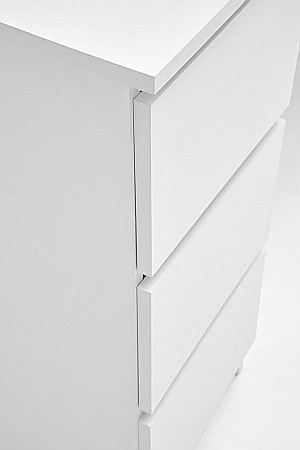 Birou cu suport glisant tastatura HM Cino, blat PAL, sertare, organizare office, design modern, alb [8]