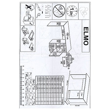 Birou cu usa si sertar HM Elmo, Pal melaminat, 120x55x78 cm, stejar/antracit [2]