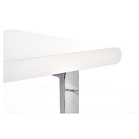Birou HM B30, MDF lucios, cadru metalic cromat, 2 sertare, 120x55x76 cm, alb [6]