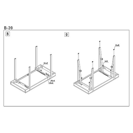 Birou HM B39, cadru metalic, MDF, polita pentru tastatura, 110x55x76 cm, nuc [2]