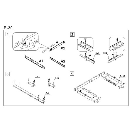 Birou HM B39, cadru metalic, MDF, polita pentru tastatura, 110x55x76 cm, nuc [4]