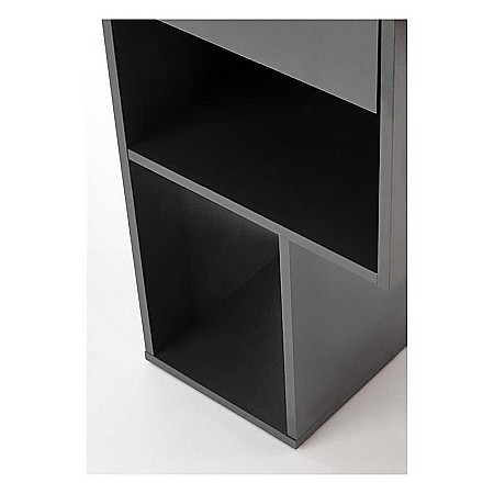 Birou HM Conti, rafturi, sertar, PAL melaminat, 122x57x90 cm, stejar/gri antracit [2]