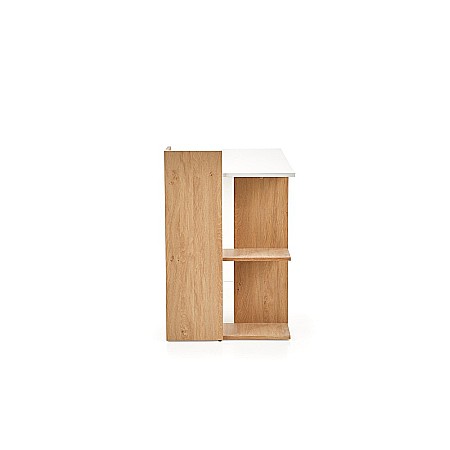 Birou HM Fino, 2 rafturi, PAL melaminat, 122x57x85 cm, stejar auriu/alb [7]