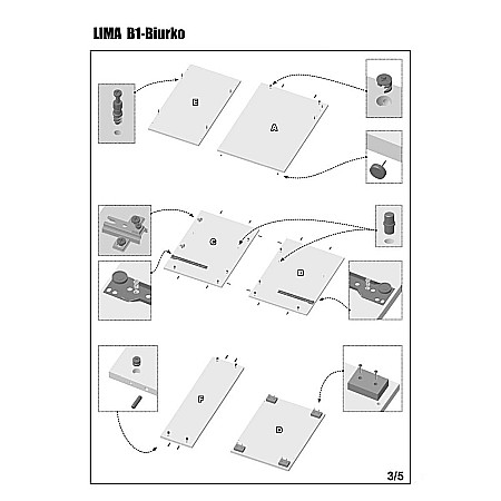 Birou HM Lima B1, cu usa si sertar, PAL melaminat lucios, 120x55x75 cm, stejar sonoma/alb [6]