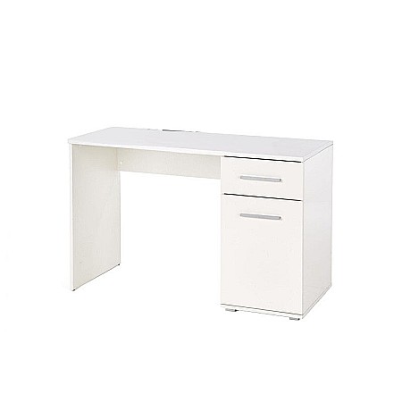Birou HM Lima B1, cu usa si sertar, PAL melaminat lucios, 120x55x75 cm, alb [1]
