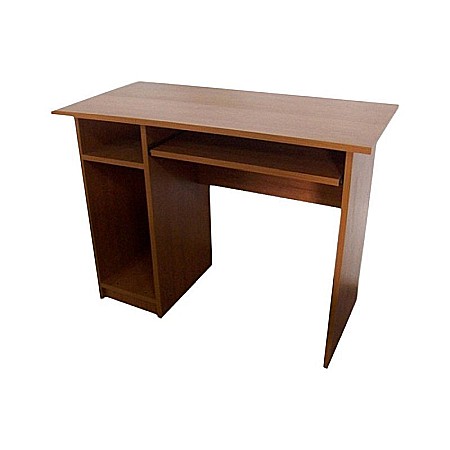 Birou pentru calculator cu spatiu de depozitare, polita pentru tastatura, PAL melaminat, 100x52x76 cm, wenge