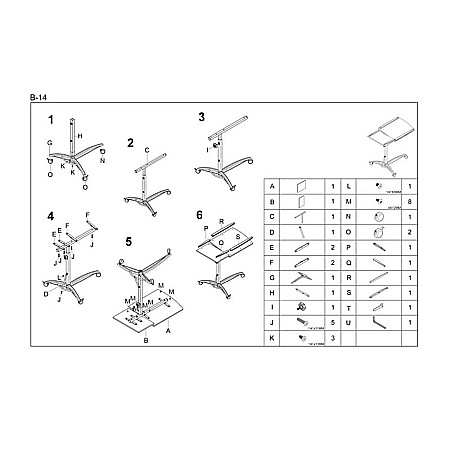 Birou pentru laptop HM B14, inaltime reglabila, unghi inclinare ajustabil, cu roti, cadru metalic, MDF, 73x40x63-93 cm, negru [2]