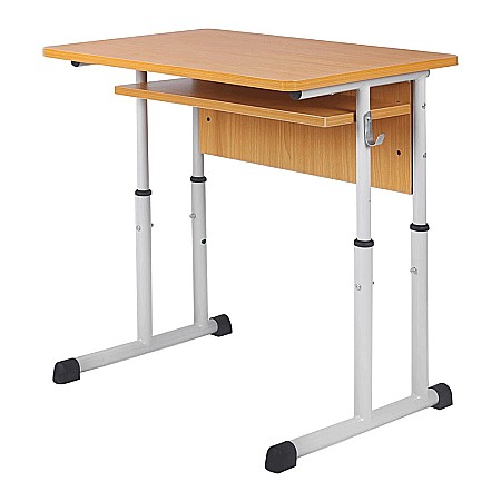 Birou scolar reglabil pe inaltime, ergonomic, spatiu depozitare, PAL melaminat, 70x50x76 cm, natur [2]