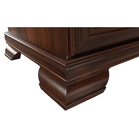 Comoda dormitor VM2, Pal Melaminat, cu 4 sertare, cu elemente din MDF, Nuc [3]