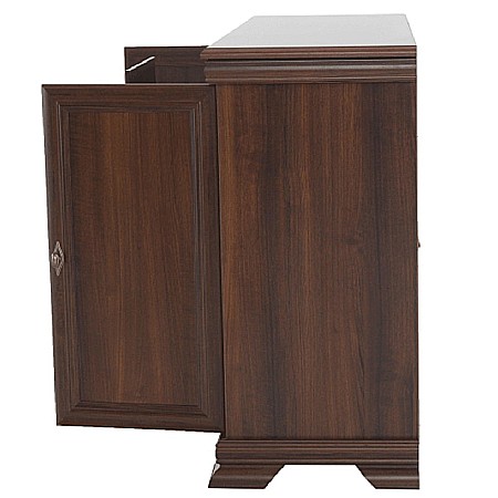 Comoda living si dormitor, VM3, 4 sertare, 2 usi, Pal melaminat, cu insertii MDF, Nuc [6]