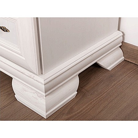 Comoda living VM6P, o usa rabatabila pentru bar, 2 usi fixe, 3 sertare, Pal melaminat, cu insertii MDF, Alb Antichizat [6]