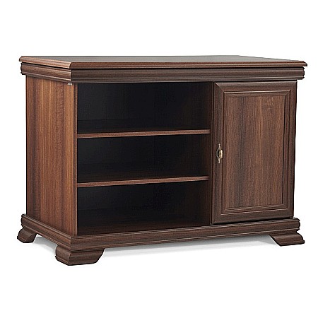 Comoda living VMT, Pal Melaminat, cu o usa, 3 polite, cu elemente din MDF, Nuc [3]