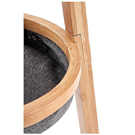 Cuier pentru hol cu spatiu depozitare HM W63, lemn masiv, cosulete textile, 6 agatatori, natur [1]