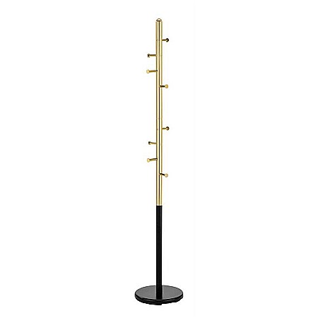Cuier pom metalic HM W68, 8 agatatori, de podea, design minimalist, elegant, negru/auriu [1]