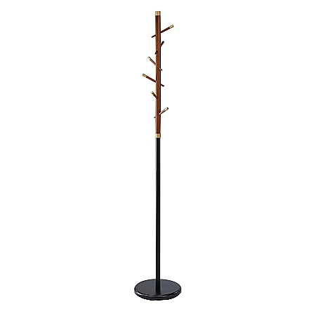 Cuier tip pom HM W67, baza metalica, 6 agatatori, de podea, negru [1]