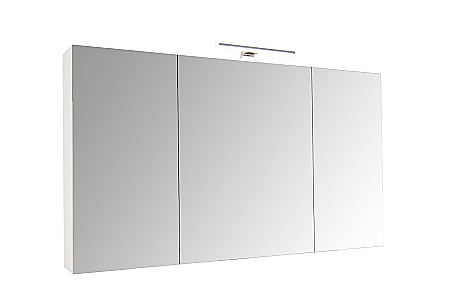 Produse - Dulap baie cu oglinda Celine, PAL, iluminare led, 120 cm, 3 usi, 3 rafturi, soft close, alb