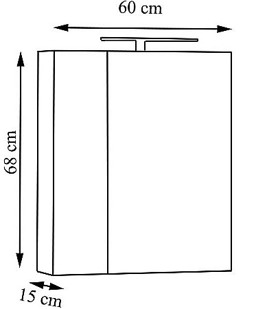 Dulap baie cu oglinda Celine, PAL, iluminare led, 60 cm, 2 usi, 3 rafturi, soft close, alb [4]
