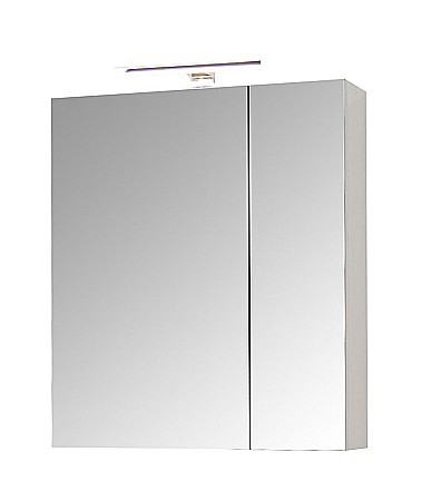 Produse - Dulap baie cu oglinda Celine, PAL, iluminare led, 60 cm, 2 usi, 3 rafturi, soft close, alb