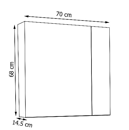 Dulap baie cu oglinda Celine, PAL, iluminare led, 70 cm, 2 usi, 3 rafturi, soft close, alb [5]