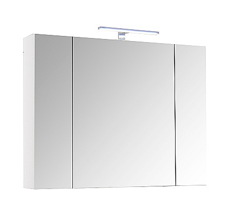 Produse - Dulap baie cu oglinda Celine, PAL, iluminare led, 90 cm, 2 usi, 3 rafturi, soft close, alb